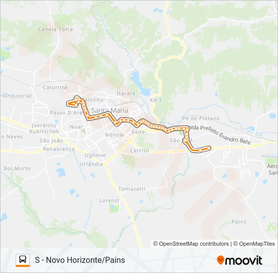 198 SÃO JOÃO / ROSSATO / SÃO JOSÉ Bus Line Map