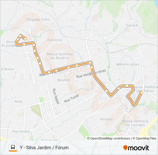 198 SÃO JOÃO / ROSSATO / SÃO JOSÉ Bus Line Map