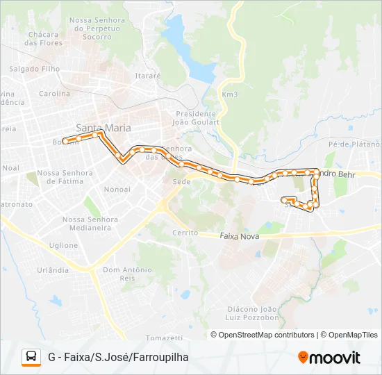 198 SÃO JOÃO / ROSSATO / SÃO JOSÉ Bus Line Map