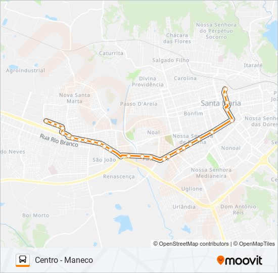 Mapa da linha 155 SANTA MARTA de ônibus