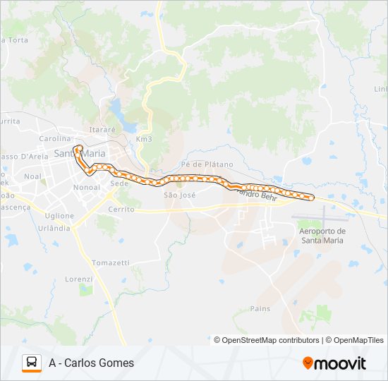 Mapa da linha 100 CARLOS GOMES de ônibus