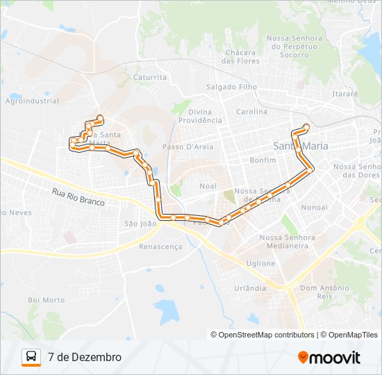 Mapa da linha 155 7 DE DEZEMBRO de ônibus