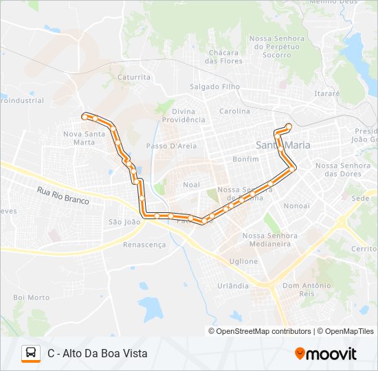 Mapa de 155 ALTO DA BOA VISTA de autobús