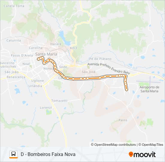 Mapa de 196 BOMBEIROS de autobús