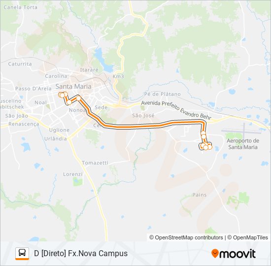 Mapa da linha 196 BOMBEIROS de ônibus