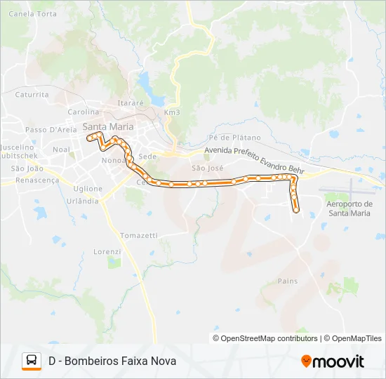 196 BOMBEIROS Bus Line Map