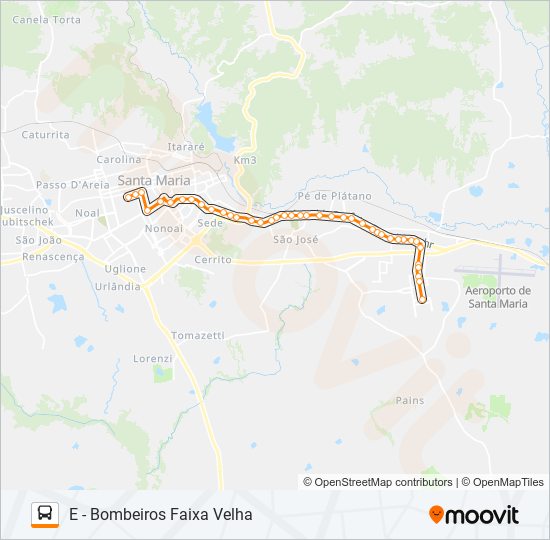 Mapa de 196 BOMBEIROS de autobús