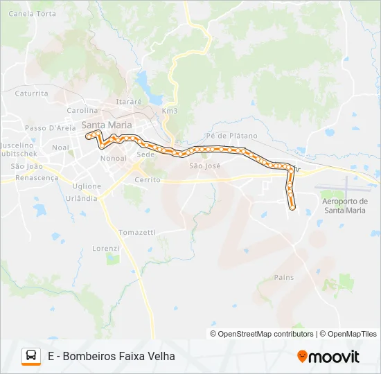 196 BOMBEIROS Bus Line Map