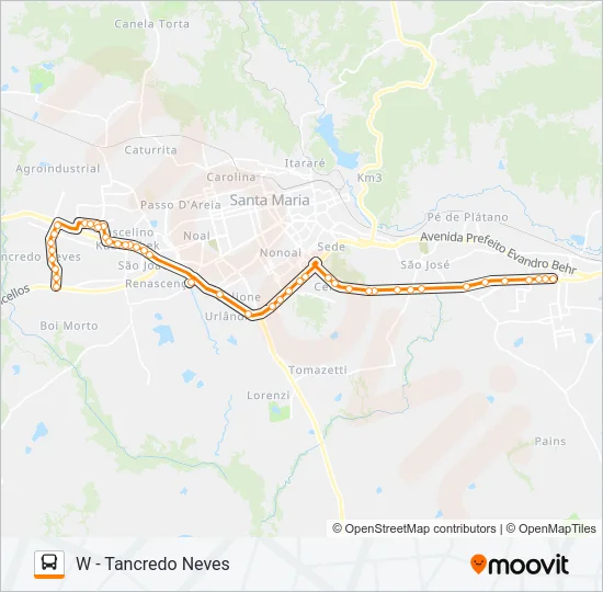 196 TANCREDO NEVES / CAMPUS Bus Line Map