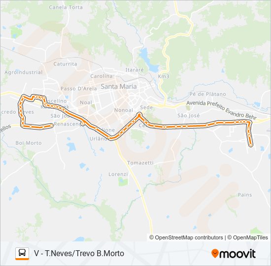 Mapa da linha 196 TANCREDO NEVES / CAMPUS de ônibus