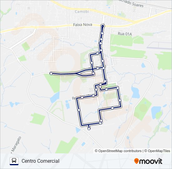 Mapa da linha UFSM CIRCULAR INTRACAMPUS de ônibus