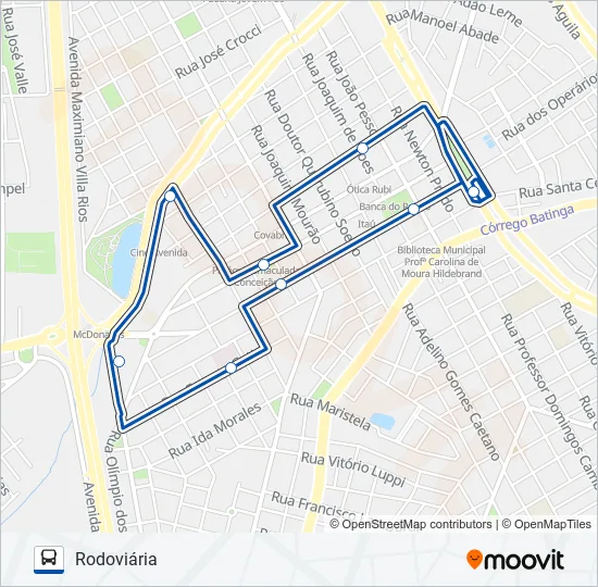 78 RODOVIÁRIA/STA. CASA Bus Line Map
