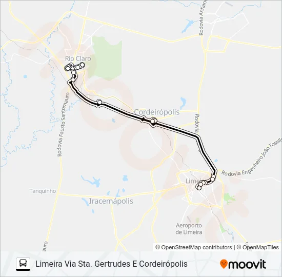 0040 - 01 LIMEIRA - RIO CLARO Bus Line Map