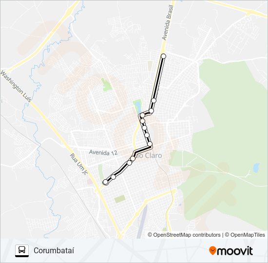 Mapa de CORUMBATAÍ-RIO CLARO CORUMBATAÍ - RIO CLARO de autobús