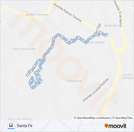 Mapa de 0326 SANTA FÉ de autobús