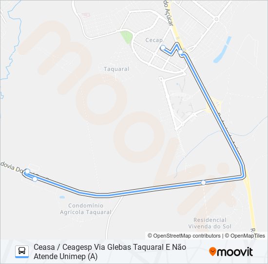 Mapa de 0215 UNIMEP / TCE de autobús