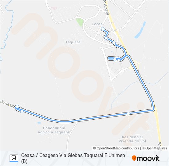 Mapa de 0215 UNIMEP / TCE de autobús