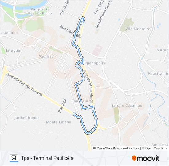 0311 BAIRRO VERDE - TCI / TPA bus Line Map