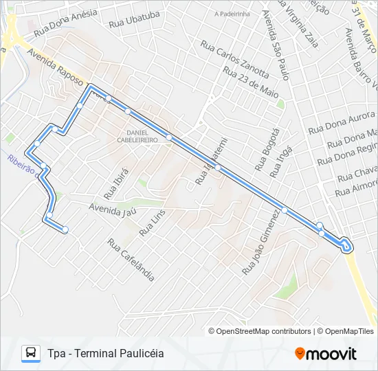 0323 JARDIM ITAPUÃ VIA RUA INGÁ  Line Map