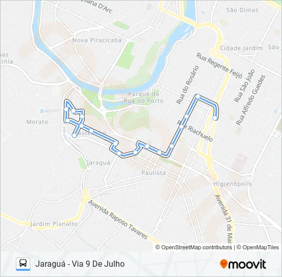 0313 JARAGUÁ VIA RUA BRASILIO MACHADO  Line Map