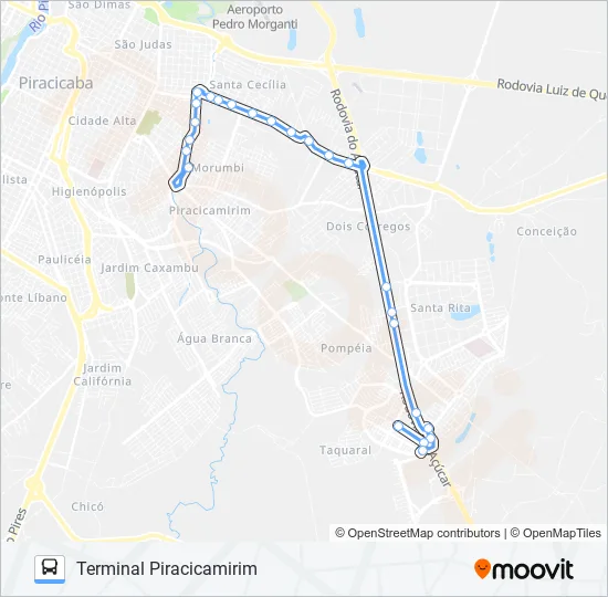 0200 CECAP VIA CÁSSIO PASCHOAL PADOVANI  Line Map