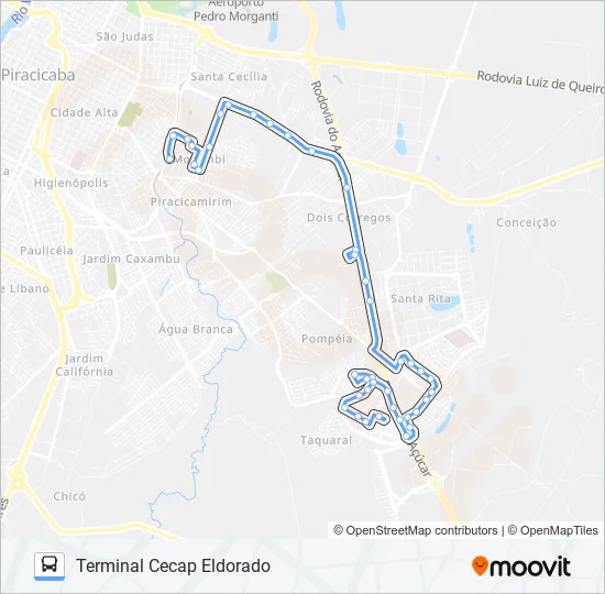 0200 CECAP VIA CÁSSIO PASCHOAL PADOVANI  Line Map