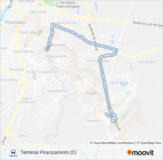 0200 CECAP VIA CÁSSIO PASCHOAL PADOVANI  Line Map