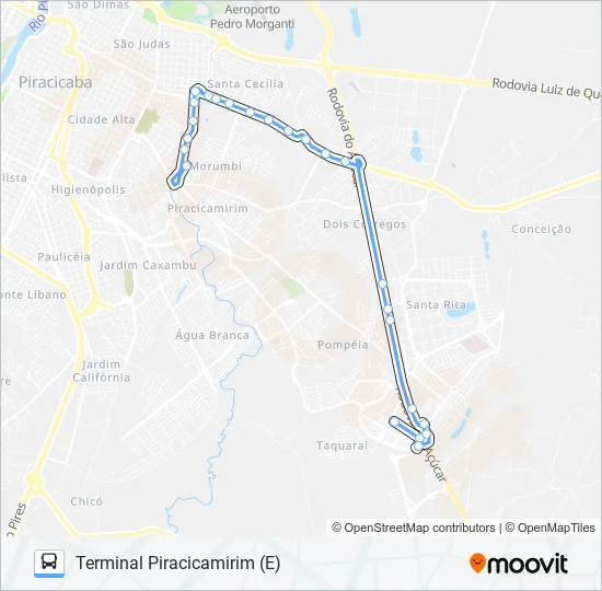0200 CECAP VIA CÁSSIO PASCHOAL PADOVANI  Line Map