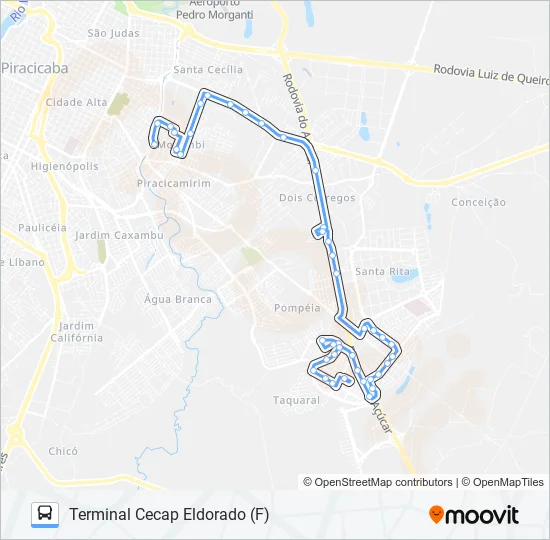 0200 CECAP VIA CÁSSIO PASCHOAL PADOVANI  Line Map