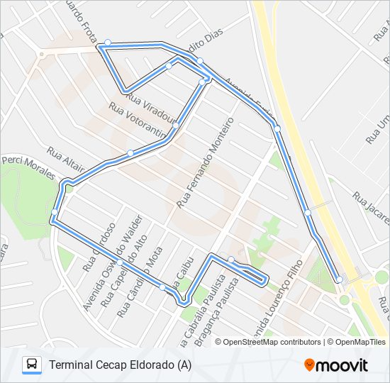 0200 CECAP VIA CÁSSIO PASCHOAL PADOVANI bus Line Map