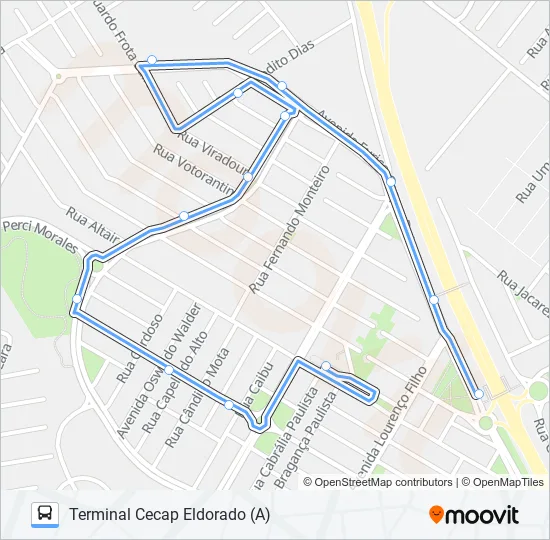 0200 CECAP VIA CÁSSIO PASCHOAL PADOVANI  Line Map