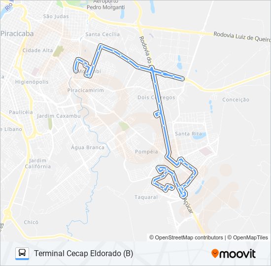 0200 CECAP VIA CÁSSIO PASCHOAL PADOVANI bus Line Map