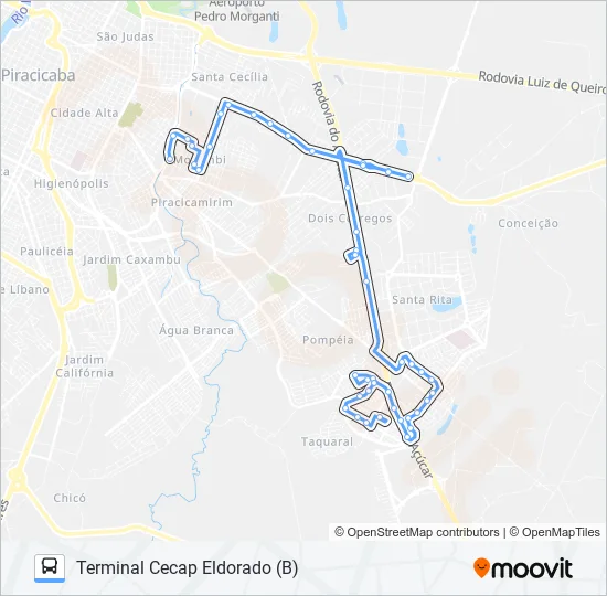 0200 CECAP VIA CÁSSIO PASCHOAL PADOVANI  Line Map