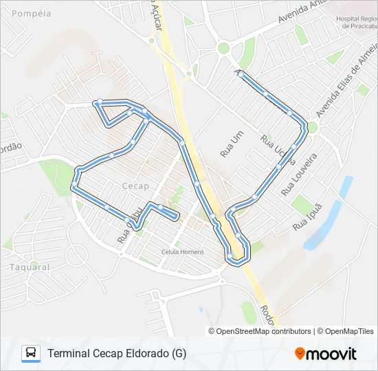 0200 CECAP VIA CÁSSIO PASCHOAL PADOVANI  Line Map