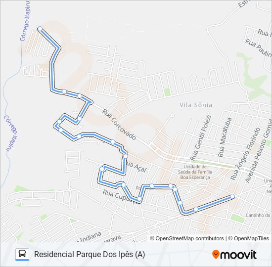 Mapa da linha 0407 BOA ESPERANÇA VIA AV. EUCLIDES DE FIGUEIREDO de 