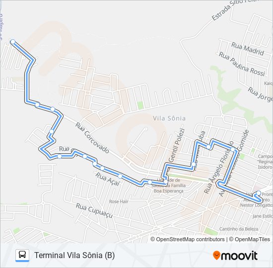 Mapa da linha 0407 BOA ESPERANÇA VIA AV. EUCLIDES DE FIGUEIREDO de 