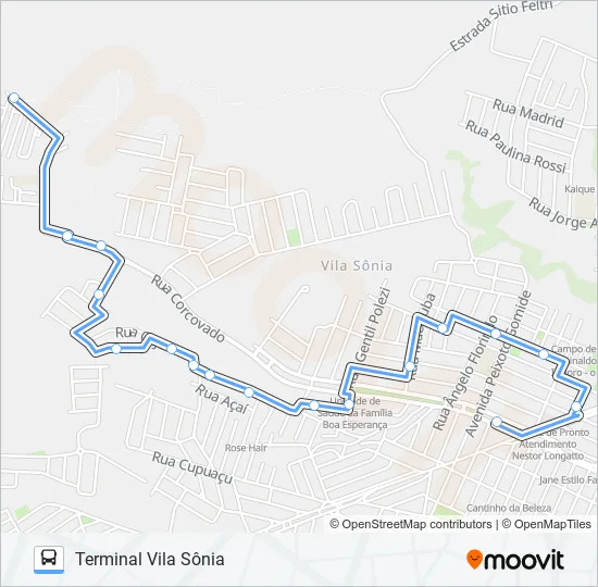 0407 BOA ESPERANÇA VIA AV. EUCLIDES DE FIGUEIREDO  Line Map