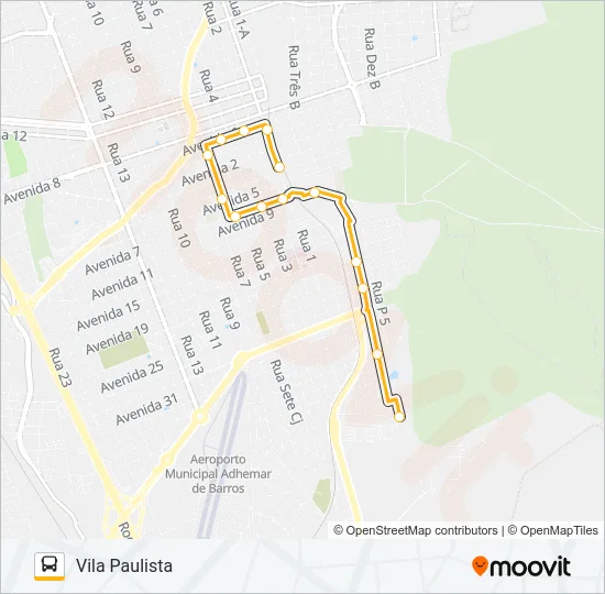 10 COPACABANA / VILA PAULISTA Bus Line Map