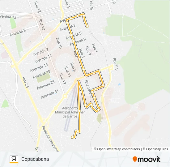 10 COPACABANA / VILA PAULISTA Bus Line Map