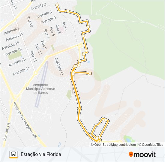 Mapa da linha 10 COPACABANA / VILA PAULISTA de ônibus
