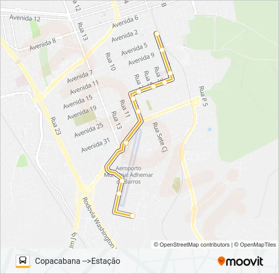 10 COPACABANA / VILA PAULISTA Bus Line Map