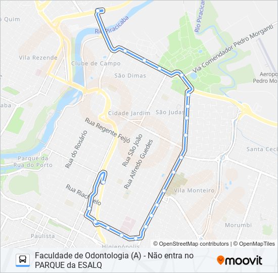 Mapa da linha 0002 PANORÂMICA de ônibus
