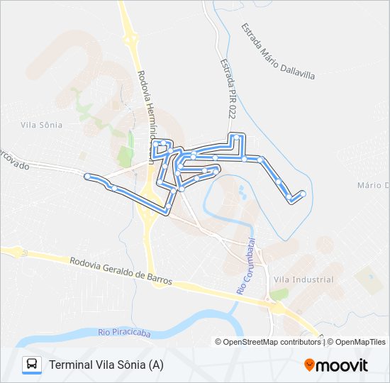 Mapa da linha 409 BESSY / TVS de 