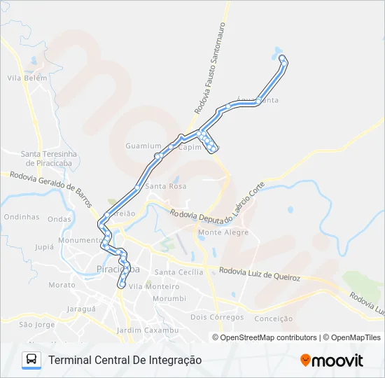 504 ÁGUA SANTA VIA AV. RIO CLARO  Line Map
