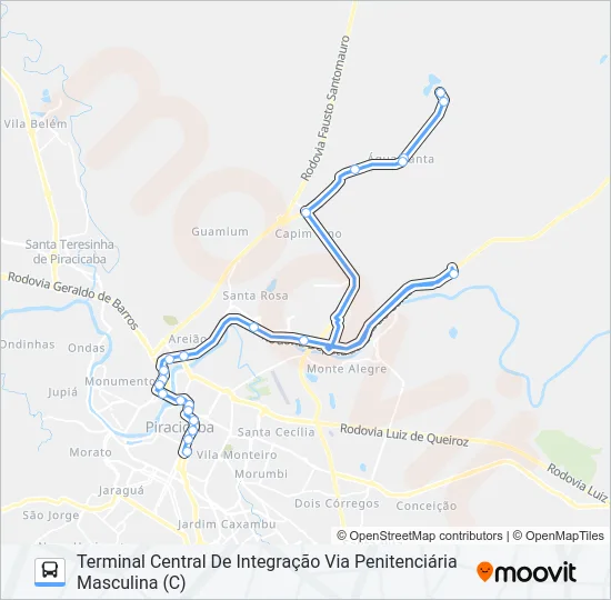 504 ÁGUA SANTA VIA AV. RIO CLARO  Line Map