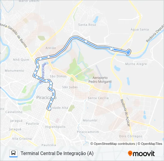 504 ÁGUA SANTA VIA AV. RIO CLARO  Line Map