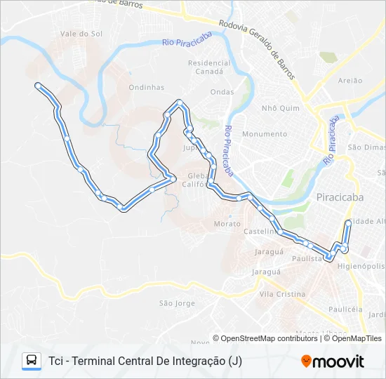 712 PAU D'ALINHO VIA JARDIM JUPIÁ  Line Map