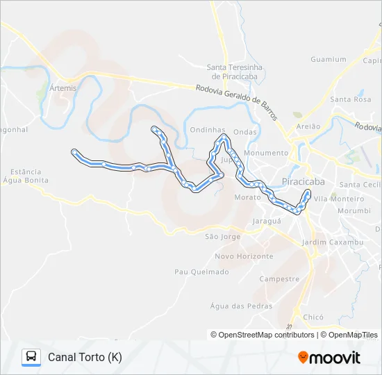 712 PAU D'ALINHO VIA JARDIM JUPIÁ  Line Map