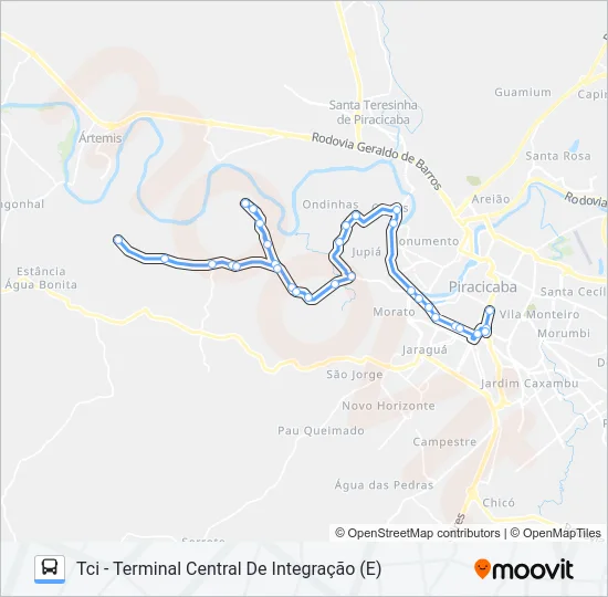 712 PAU D'ALINHO VIA JARDIM JUPIÁ  Line Map
