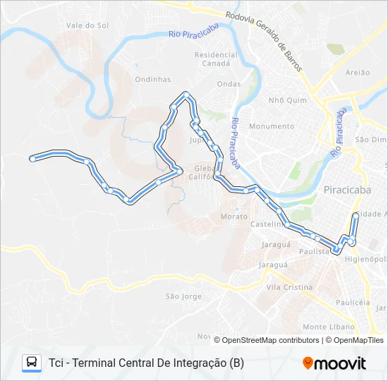 712 PAU D'ALINHO VIA JARDIM JUPIÁ  Line Map